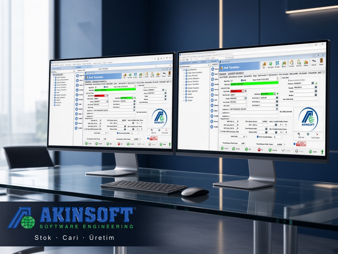 Akınsoft stok ve üretim reklamı