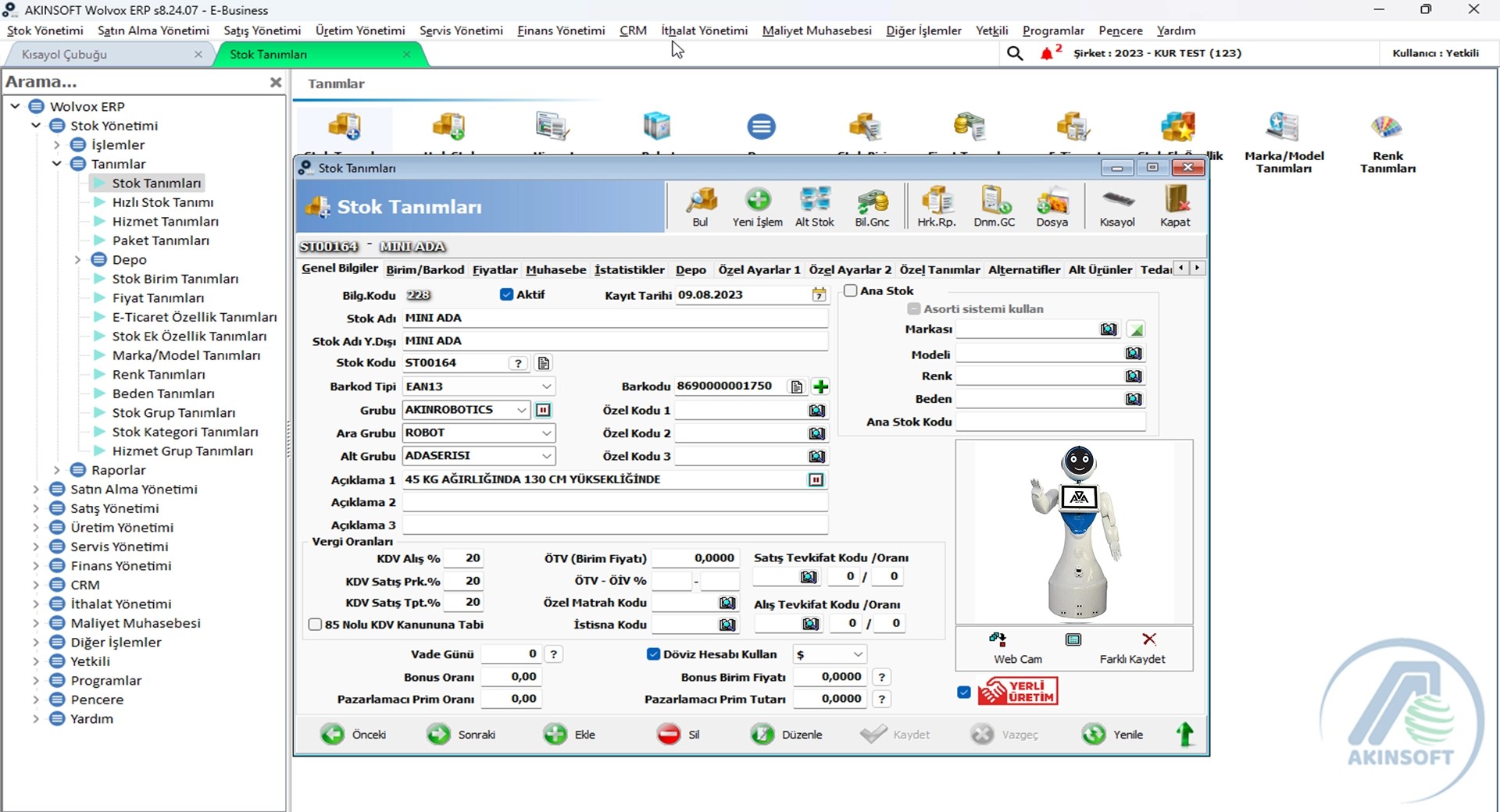 Akınsoft yazılım ekranı
